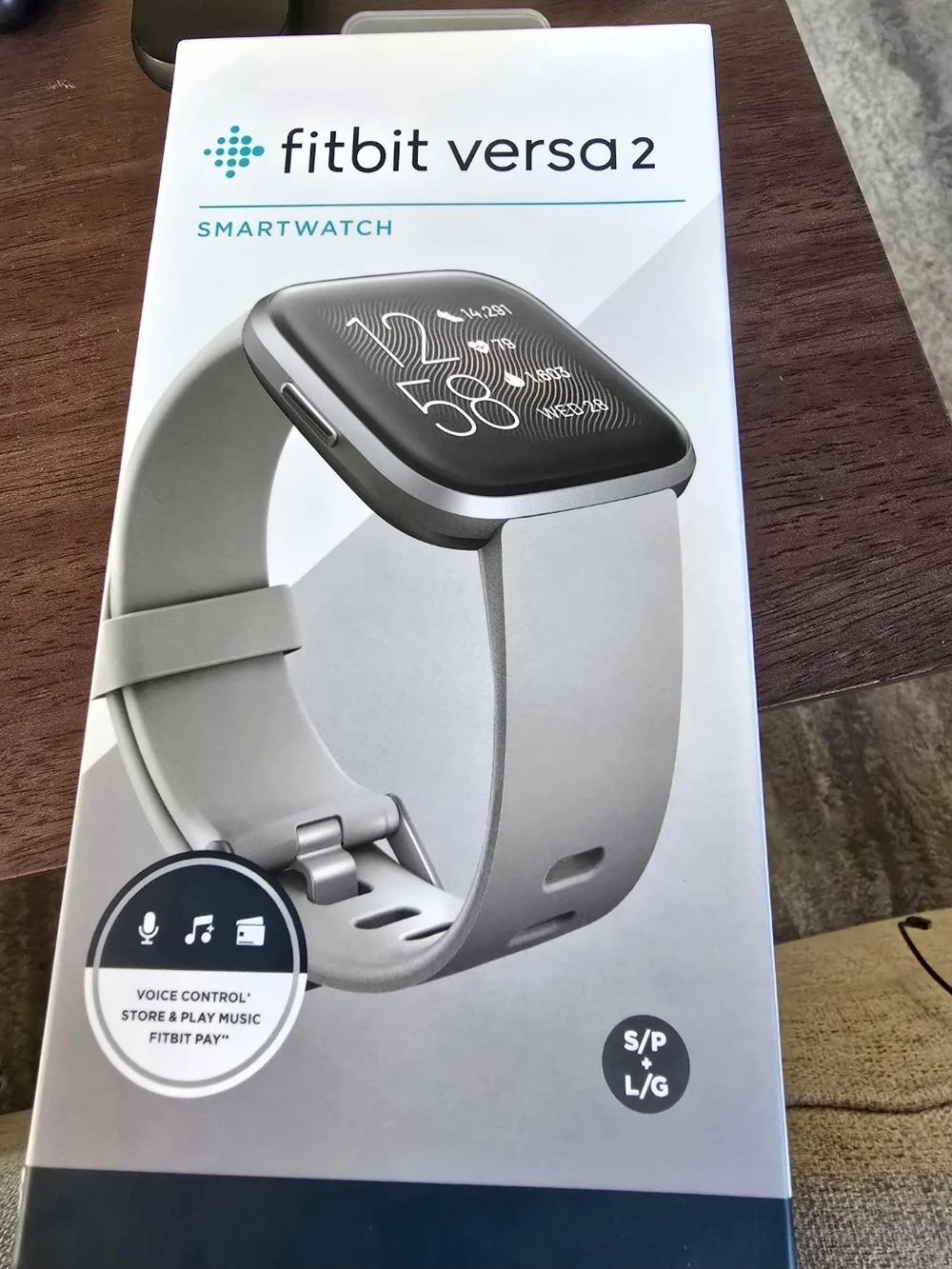 fitbit Versa 2 Smartwatch - Gray Band with Silver Case